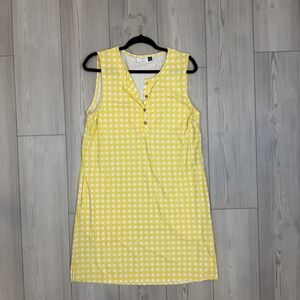 Cabana Life X Talbots Yellow Size Large Knee Length Sleeveless Dress